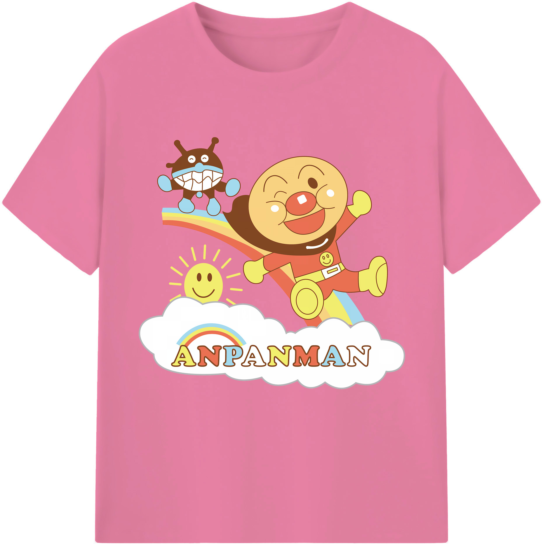 （画像用） アンパンマン Anpanman 綿100％半袖Tシャツ（フロントプリント）